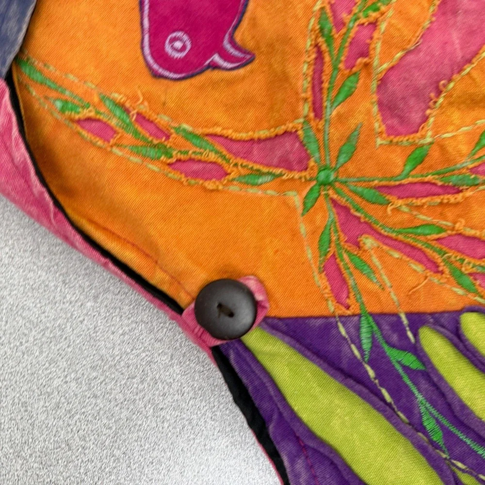 Kathmandu Imports Bag Womens OS Multicolor Embroidered Bird Hobo Sling Cotton